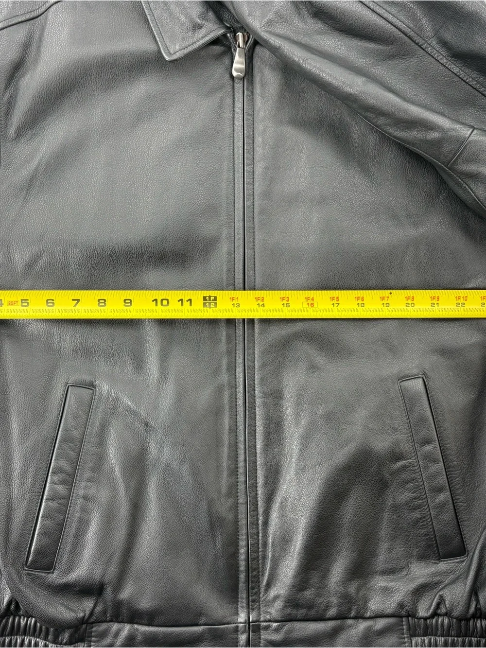 croft & barrow Black Leather Bomber Jacket